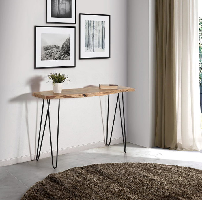 Giner y Colomer Consola Madera Acacia Natural Metal Negro 120 cm